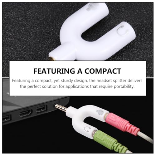 2pcs Audio Converter Y Jack Adapter Male to Dual Female Port Headphone Splitter Compatible with Phone Laptop Tablet for Headset Microphone Recording