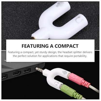 2pcs Audio Converter Y Jack Adapter Male to Dual Female Port Headphone Splitter Compatible with Phone Laptop Tablet for Headset Microphone Recording