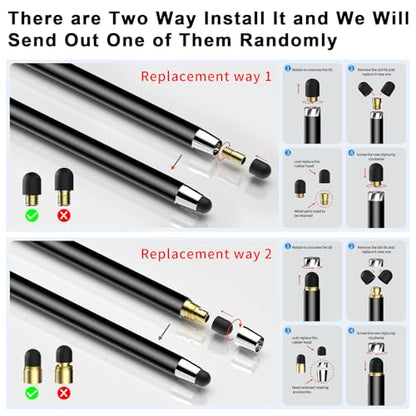 Stylus Pen for Touchscreen(5 pcs),2-in-1 Stylus | High Sensitivity Precision Suitable for Touch Screens of iPhone/ipad/Android Tablet(Black) - color: 5PCS Black