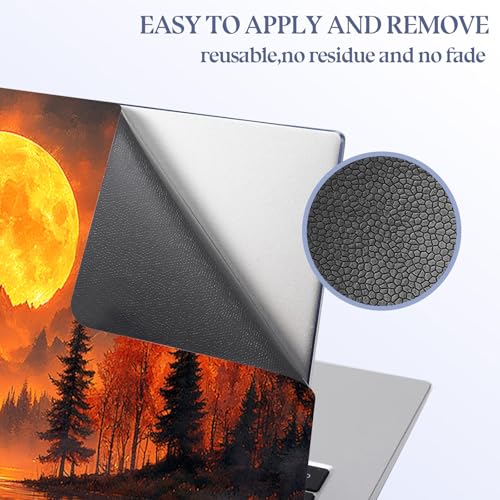 Universal Laptop Skin Sticker Decal,15.6 Inch Laptop Vinyl Cover for 13" 14" 15.6" Laptop,Scratch-Resistant Waterproof Protector Wrap,Reusable with Wrist Pads,Moonlit Mountain Lake - color: Moonlit Mountain Lake