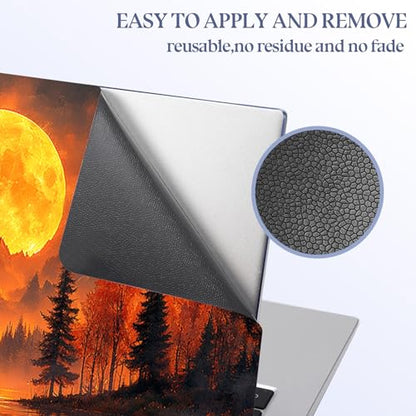 Universal Laptop Skin Sticker Decal,15.6 Inch Laptop Vinyl Cover for 13" 14" 15.6" Laptop,Scratch-Resistant Waterproof Protector Wrap,Reusable with Wrist Pads,Moonlit Mountain Lake - color: Moonlit Mountain Lake