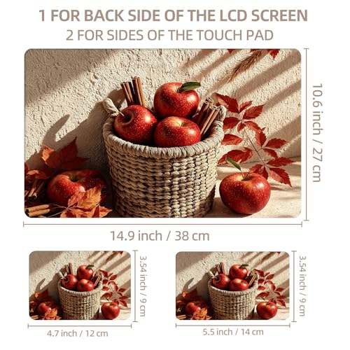 Universal Laptop Skin Sticker for 12/13/14/15.6 Inch Laptops, Reusable Vinyl Laptop Decal Cover, Waterproof Scratch Resistant Notebook Skin with 2 Wrist Pads,Autumn Basket - color: Autumn Basket