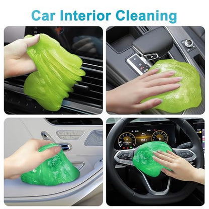 Car Cleaning Gels, 4-Pack Universal Auto Detailing Tools Car Interior Cleaner Putty, Dust Cleaning Mud for PC Tablet Laptop Keyboard, Camera, Printers, Calculator - 320g (2.8oz/pcs) - color: Green,Yellow