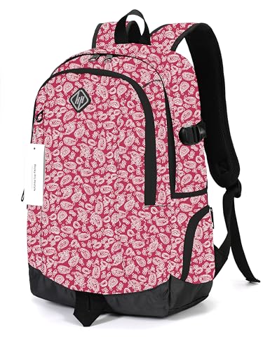 rickyh style School Backpack Travel Bag for Men & Women Lightweight College Back Pack with Laptop Compartmen - color: 09hongmao01