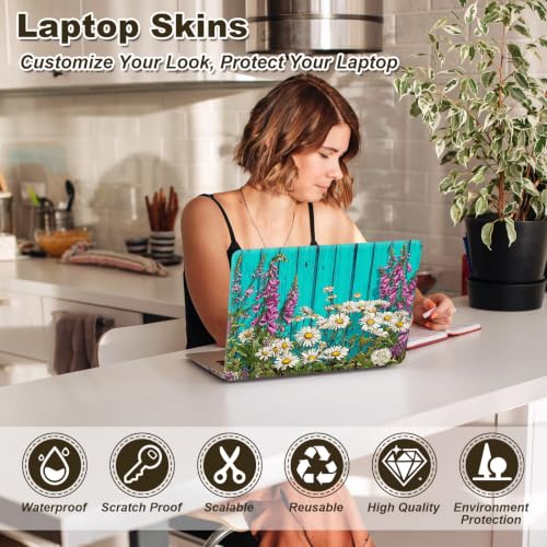 Universal Laptop Skin Sticker Decal 11-15.6 Inches, Daisy Foxglove | Reusable Vinyl Sticker for 12.1 13 13.3 14 15.4 Inches Notebook PC, Scratch Resistant Waterproof, Easy to Trim & Apply - color: Daisy Foxglove
