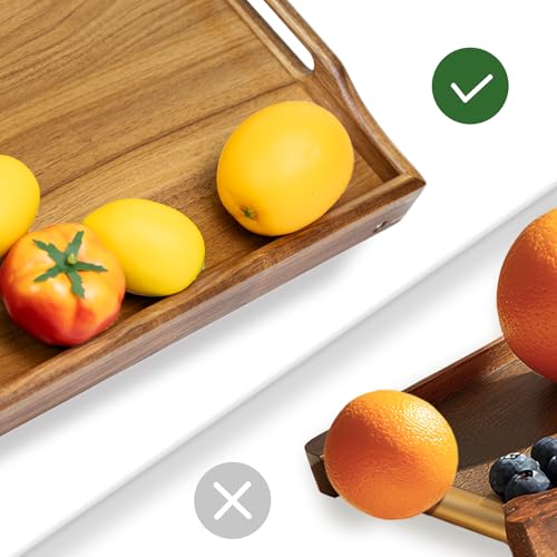 Utoplike Acacia Bed Tray for Eating, Breakfast Trays with Foldable Legs for Bed, Wood Folding Serving Table for Sofa - size: Medium