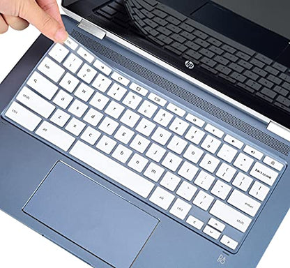 Keyboard Cover for HP 11.6/14 inch Chromebook x360, HP Chromebook 11 G2, G3, G4, G5, G6 EE G7 EE, HP Chromebook 14-db/ca/ak/DA 14B-CA 14a-na Series, HP Chromebook 14 G2 G3 G4 Keyboard Cover, White - color: White