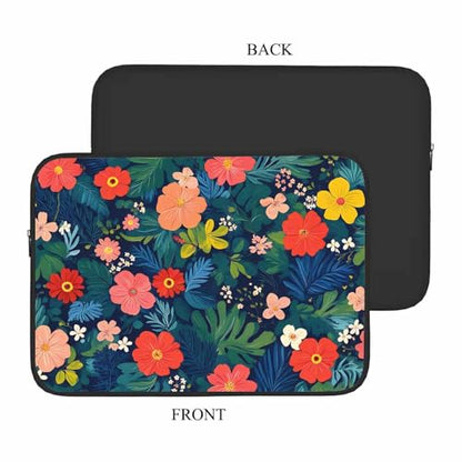 Laptop Sleeve Bag 15.4 15.6 Inch,Floral Bright Colorful Flowers and Leaves Protective Polyester Computer Cases Laptop Cover Briefcase Bag Tablet Travel Cover - color: LPS-003