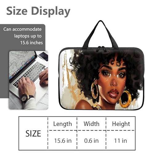 14" 15" Laptop Handle Bag Computer Bag,14.2" 15.4 inch Pouch Holder Notebook Sleeve Cover Compatible for Dell,Lenovo,Toshiba HP, Asus Notebook Messenger Briefcase-Girl with short hair - color: Girl With Short Hair