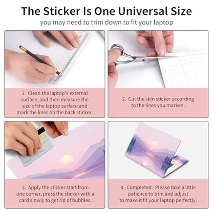 15.6 Inch Laptop Skin Sticker, Reusable Vinyl Cover Protector with 2 Wrist Pad Skins, Removable Waterproof Scratch-Resistant for 12-15.6 Inch Laptop Notebook,Mountain Lake At Dawn - color: Mountain Lake At Dawn
