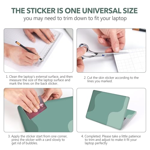 AIMSA Laptop Notebook Skin Sticker Decal, 12/13/13.3/14/15/15.4/15.6 inch Laptop Universal Cover, Scratch Resistant Art Decal Protector, Mint Green Gradient - color: Mint Green Gradient