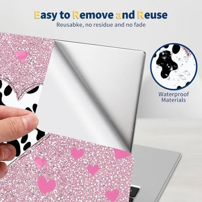Universal Laptop Skin for 13-16 Inch Laptops,Vinyl Protective Sticker Decal,Easy DIY Trim-to-Fit for HP/Dell/MacBook,Bubble-Free & Removable,Pink Dog Paw - color: Pink Dog Paw