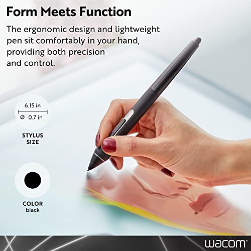 Wacom Pro Pen 2 with Case & 3 Nibs KP504E | Built for Wacom Pro Lines: MobileStudio, Cintiq & Intuos, Features 8192 levels of pressure sensitivity for digital precision