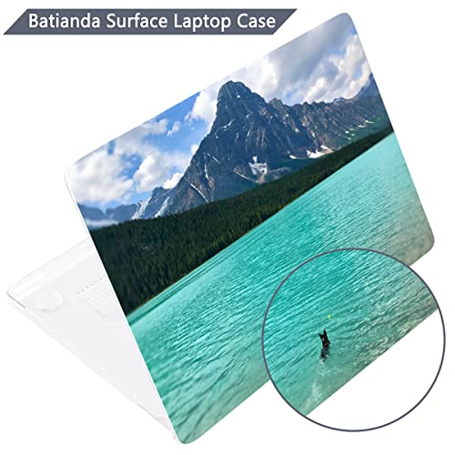 Batianda Case for 12.4" Microsoft Surface Laptop Go 3 2023 Release/Surface Laptop Go 2 (2022), Designed Clear Protective Plastic Hardshell & Keyboard Cover & Screen Protector, High Mountain - color: High mountain