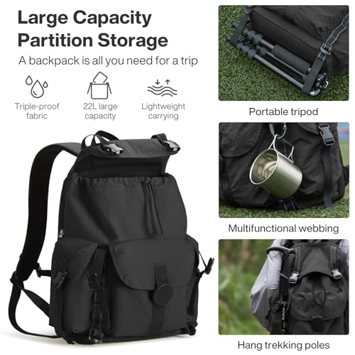 mixi Travel Backpack for Women Men, 18 Inch Carry On Laptop Backpack Flight Approved fits 16'' Laptop, Lightweight Waterproof Hiking Backpack Travel Outdoor Business Casual Daypack, Black - color: Black