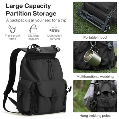 mixi Travel Backpack for Women Men, 18 Inch Carry On Laptop Backpack Flight Approved fits 16'' Laptop, Lightweight Waterproof Hiking Backpack Travel Outdoor Business Casual Daypack, Black - color: Black