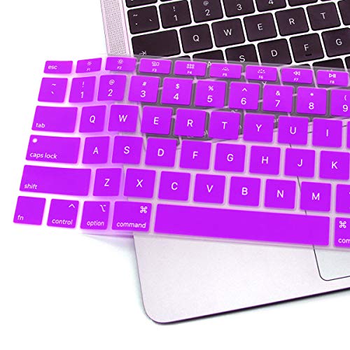 Se7enline for MacBook Air 13 Inch Keyboard Cover M1 2018-2024 A2337/A2179 | Silicone Waterproof Dustproof Durable Washable Laptop Accessories Protective Skin Protector 2019/2020/2021/2022/2023,Purple - color: Purple