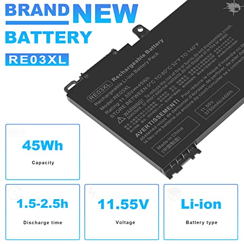 Fancy Buying RE03XL L32656-005 Laptop Battery for HP ProBook 430 440 445 450 455R G6 G7 Series ZHAN 66 Pro 13 14 15 G2 G3 Series L32407-AC1 L32407-2B1 L32407-541 HSTNN-OB1C HSTNN-UB7R HSTNN-DB9A - size: 7.24*3.66*0.24inch