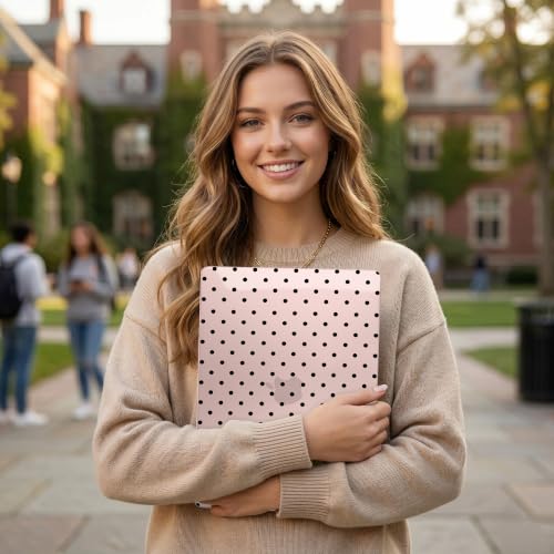 DONGKE Case for MacBook Air 13 Inch (2021-2018 Models A2337 M1/A2179/A1932), Chalk Pink Polka Dots Hard Shell Case with Keyboard Protector, Compatible with Retina Display and Touch ID - color: Chalk Pink Polka Dots