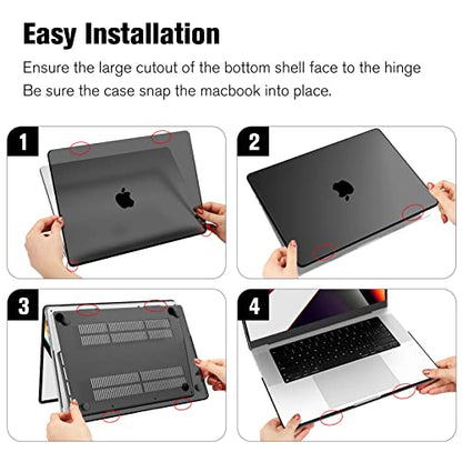 Fintie Hard Shell Case for MacBook Pro 16 Inch, Crystal Black | A3428 A3429 A3403 A3186 A2991 A2780 A2485(2021-2026), M5/M4/M3/M2/M1 Chip - color: Crystal Black, size: Pro 16 Inch