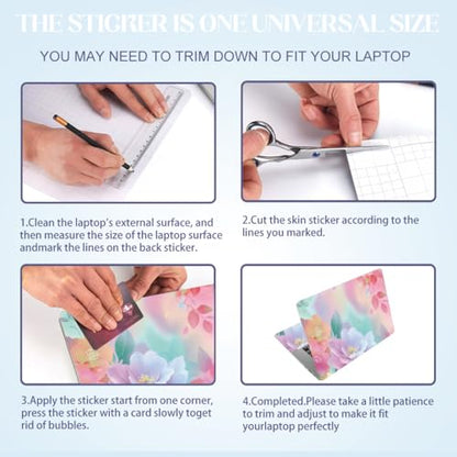 SUPERDANT Laptop Skin Sticker Flower Laptop Decals Personalized Universal Notebook Computer Wrap Vinyl Skin Stickers Cover Art Decal Removable 12-15.6 Inch Waterproof Scratch-Resistant Gifts - style: Colorful Florals
