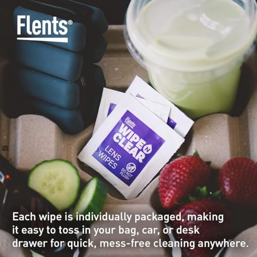 Flents Wipe N Clear Lens Wipes, 25 Count, Assorted Box Patterns for Glasses, Sunglasses, and Camera Lenses, Streak-Free, Anti-Fog, Portable Cleaning Cloths, Individually Wrapped, Pocket Sized | Safe for Glasses, Sunglasses, Gentle Cleaning, Clear Vision,