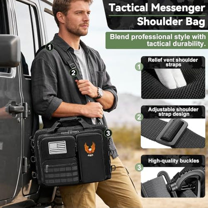 Tactical Laptop Bag for Men, 15.6/18.5 Inch Tactical Messenger Bag, Multipurpose Bag for Travel, Business - size: Large