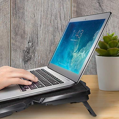 KLIM Wind Laptop Cooling Pad - More Than 500 000 Units Sold - New Version - The Most Powerful Rapid Action Cooling Fan - Laptop Stand with 4 Cooling Fans at 1200 RPM - USB Fan - PS5 PS4 - White - color: White