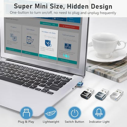 AUEDROT Mouse Jiggler Undetectable Metal USB Mouse Mover with Switch Button, Automatic Mini Mouse Shaker with 2 Jiggle Modes, Driver-Free, Plug and Play, Keep Computer/Laptop Awake, Blue, 2 PCS - color: Blue, style: 2 PCS