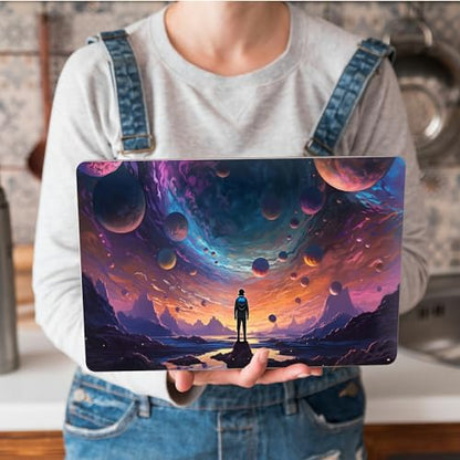Universal Laptop Skin Sticker with 2 Wrist Pad Skins, Waterproof Scratch Resistant Vinyl Laptop Cover Decal, Cut to Fit for 11–15.6 Inch MacBook HP Dell Lenovo, Human Space - color: Human Space