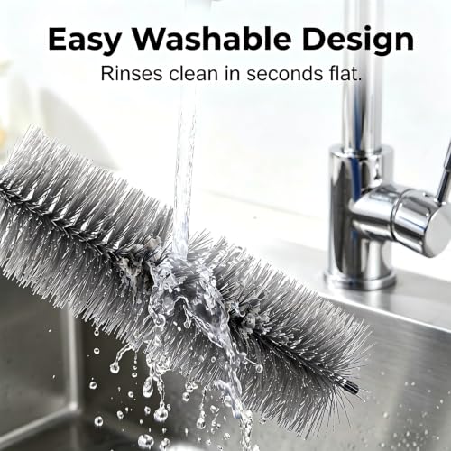 Fan Cleaning Brush Bendable Microfiber Head Wear | Resistant Comfortable Handle Washable Reusable Crevice Cleaning For Electric Fans Car Vents, Home Essential Rv accessories - color: Gray