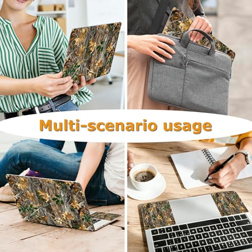 Universal Laptop Skin Sticker with 2 Wrist Pad Decals, 3-Piece Removable Vinyl Laptop Cover, Camouflage Tree Waterproof Anti-Scratch, Easy-Trim Fit for 13.3" 14" 15.6" Laptops - color: Camouflage Tree