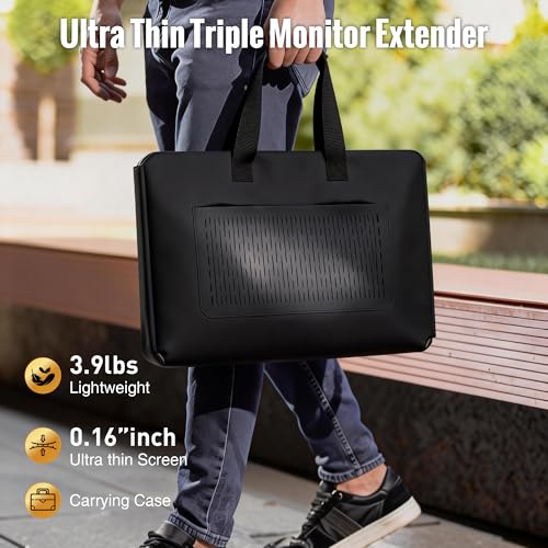 2026 New One Cable Connection Laptop Screen Extender Monitor Portable, Ultra Thin 15.6" 1080P FHD Triple Screen,Fit for 13-17" Laptop, Plug & Play Compatiable with Win/Mac/Chrome/Android - size: 15.6” One Cable Triple Screen