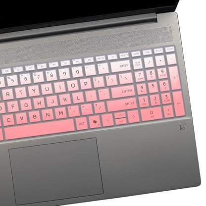 2 PCS Keyboard Cover for HP 15.6" Laptop 15-fc 15-fd 15z-fc000 15-fd0083wm 15t-fd000,HP OmniBook 5 AI 16" 16-ag 16-af 16-ba 16-bc 16z-ag100 16z-bc100 Series Laptop 16-af1037nr 16-bc1047nr-OPink+Clear - color: OPink+Clear