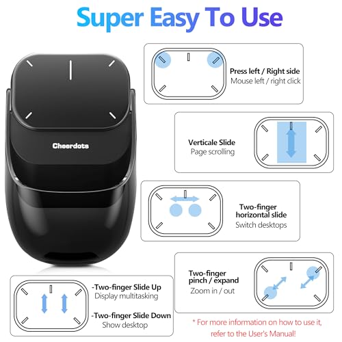 2026 Upgraded AI Voice Mouse - Wireless Air Mouse with AI Voice Assistant, 12 Languages Translation, Meeting Transcription & Summary - Detachable Computer Mouse, Presentation Clicker for Laptop - color: Black