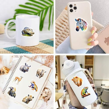 200 Pcs Cute Animal Stickers Bulk for Kids,Girls,Boys,Teens Adults.Waterproof Vinyl Kawaii Sticker Pack for Water Bottle Laptop, Phone.Teacher Reward Kids Stickers in Wild/Farm/Dinosaurs/Fish - color: Wild+farm+dinosaurs+fish
