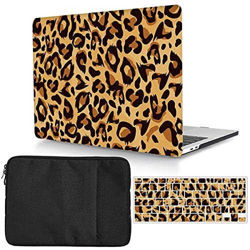 Case Compatible with MacBook Pro 13 inch 2012 2011 2010 2009 2008 Release with CD-ROM, Plastic Hard Shell Cover & Sleeve Bag & Keyboard Cover Skin for MacBook Pro 13 A1278,Leopard - color: Leopard 3, size: A1278(Pro 13 w/CD-ROM 2008-2012)
