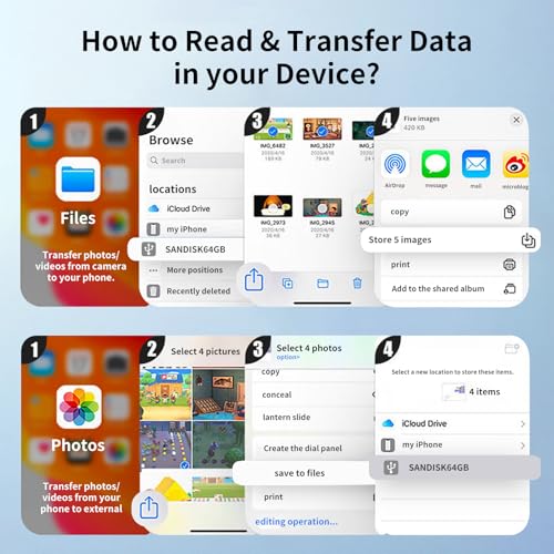 SD Card Reader for iPhone | 3 Slots, Dual Connectors, Card Adapter - size: 3-slots