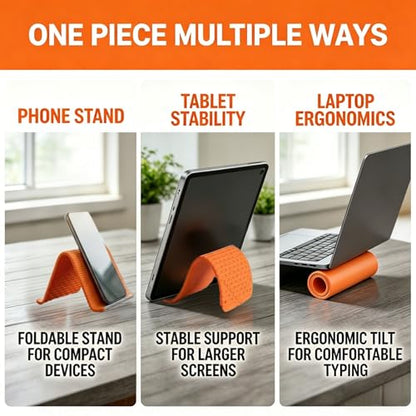 Portable Foldable Silicone Phone Holder, Flexible Silicone Aluminum Phone Stand, Bendable Rollable Foldable Design, Multi-Angle Adjustable Stand for Phone Tablet Laptop, Freely Lazy Bracket (Black) - color: Black