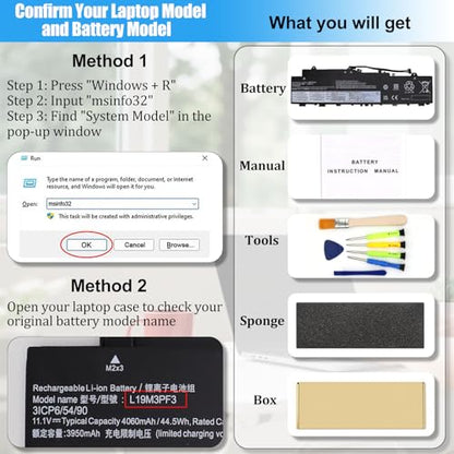 L19M3PF3 L19M3PF4 Battery Replacement for IdeaPad 5-14IIL05 5-14ARE05 5-14ITL05 5-14ALC05 5-14IAL7 5-14ABA7 Series Laptop Battery L19C3PF3 L19L3PF7 5B10W86936 5B10W86939 5B10W86957 44.5Wh