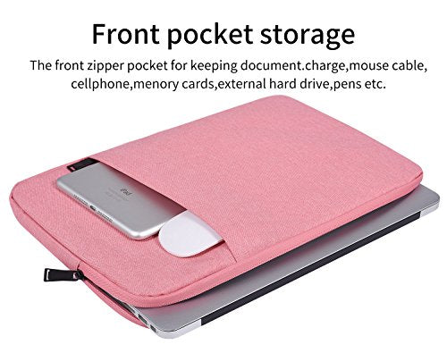 14 Inch Laptop Sleeve Case Women Girls for DELL XPS 15, Latitude 5420 7420, Inspiron 14, Lenovo Flex 5, HP 14 Laptop, Razer Blade 15, Laptop Cover 14 inch Water Resistant Computer Bag -Pink - color: Pink, size: 14 inch
