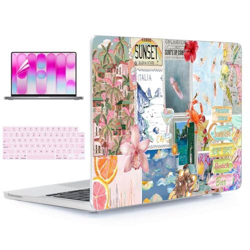 for MacBook Neo Case 13 inch 2026 A18 Pro (A3404), Anti-Scratch Protective Pattern Hard Shell Case, Trendy Laptop Cover with Keyboard Cover+Screen Film+Trackpad Film,Pastel Ocean Breeze - color: Pastel Ocean Breeze