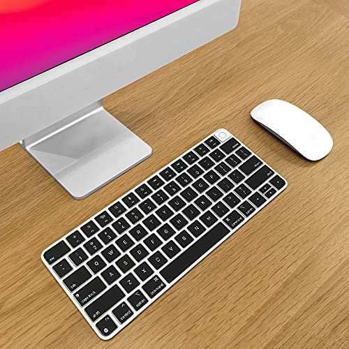 ProElife Keyboard Cover for Apple Magic Keyboard 3 with Touch ID A3118 | Black, Non-interference Design for ID Key, Dust-proof, Silicone Protective Skin, Precision Molded, Washable & Reusable - color: Black