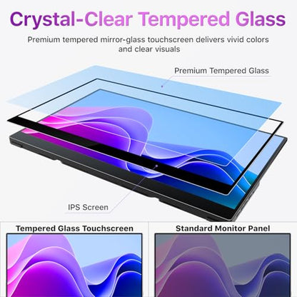 cocopar Portable Monitor Touchscreen 15.6 Inch 1080P FHD 90% sRGB Travel Monitor with Speaker HDMI USB-C Second Screen for Laptop MacBook Surface PC Xbox PS4/5, VESA Mountable, with Touchscreen - size: 15.6 Inch