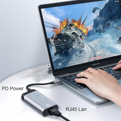USB-C Type-C USB3.1 to 1000Mbps Gigabit Ethernet Network LAN Adapter with Female PD Power Port - style: USB-C to LAN 1000Mbps+PD+OTG