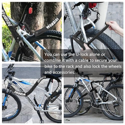 Bike U Lock with 4ft Security Chain 14mm Shackle, Bike Lock with 3 Keys and Mounting Bracket, Bicycle U-Locks Perfect for Road, Mountain, and Electric Bikes,Bicycle Lock - size: Bike U Lock+Chain