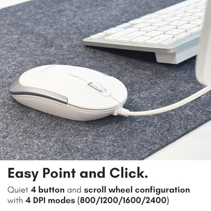 Macally USB Wired Keyboard and Mouse Combo for Mac and PC - Save Space with a Compact Small Apple Keyboard and Mouse for MacBook Pro/Air, iMac Mini/Pro