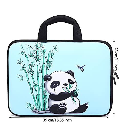 14 15 15.4 15.6 inch Laptop Handle Bag Computer Protect Case Pouch Holder Notebook Sleeve Neoprene Cover Soft Carrying Travel Case For Dell Lenovo Toshiba HP Chromebook ASUS Acer (Panda & Bamboo) - color: Panda & Bamboo