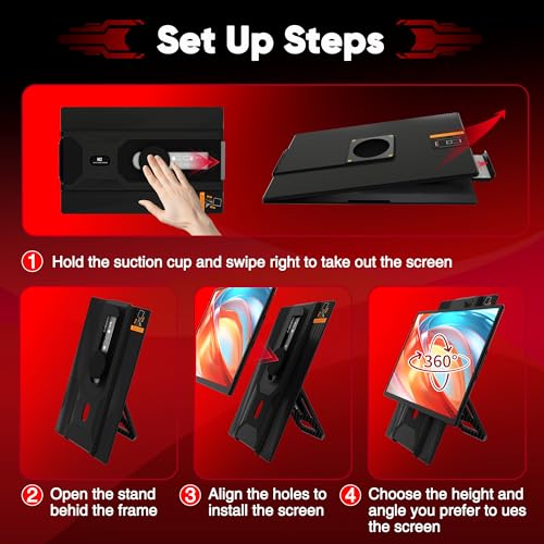 CIDETTY Laptop Screen Extender Portable Monitor, Dual 16.1" 1080P FHD IPS Screen, Detachable Monitor Extender for Laptop, Fit for 13-17" Laptops, Compatiable with Windows/Mac/Chrome/Android