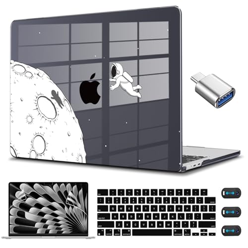 CISSOOK Compatible with MacBook Air 13 inch Case 2026 2025 2024 2023 2022 | A3449 A3240 A3113 A2681, 5in1 Set Hard Shell Case Keyboard Cover for MacBook Air 13.6 inch M2 M3 M4 M5, Astronaut - color: Air13.6inch-Astronaut